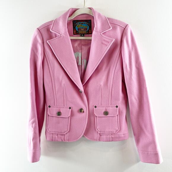 Fillmore Cropped Blazer Jacket Pink Medium - Picture 2 of 9